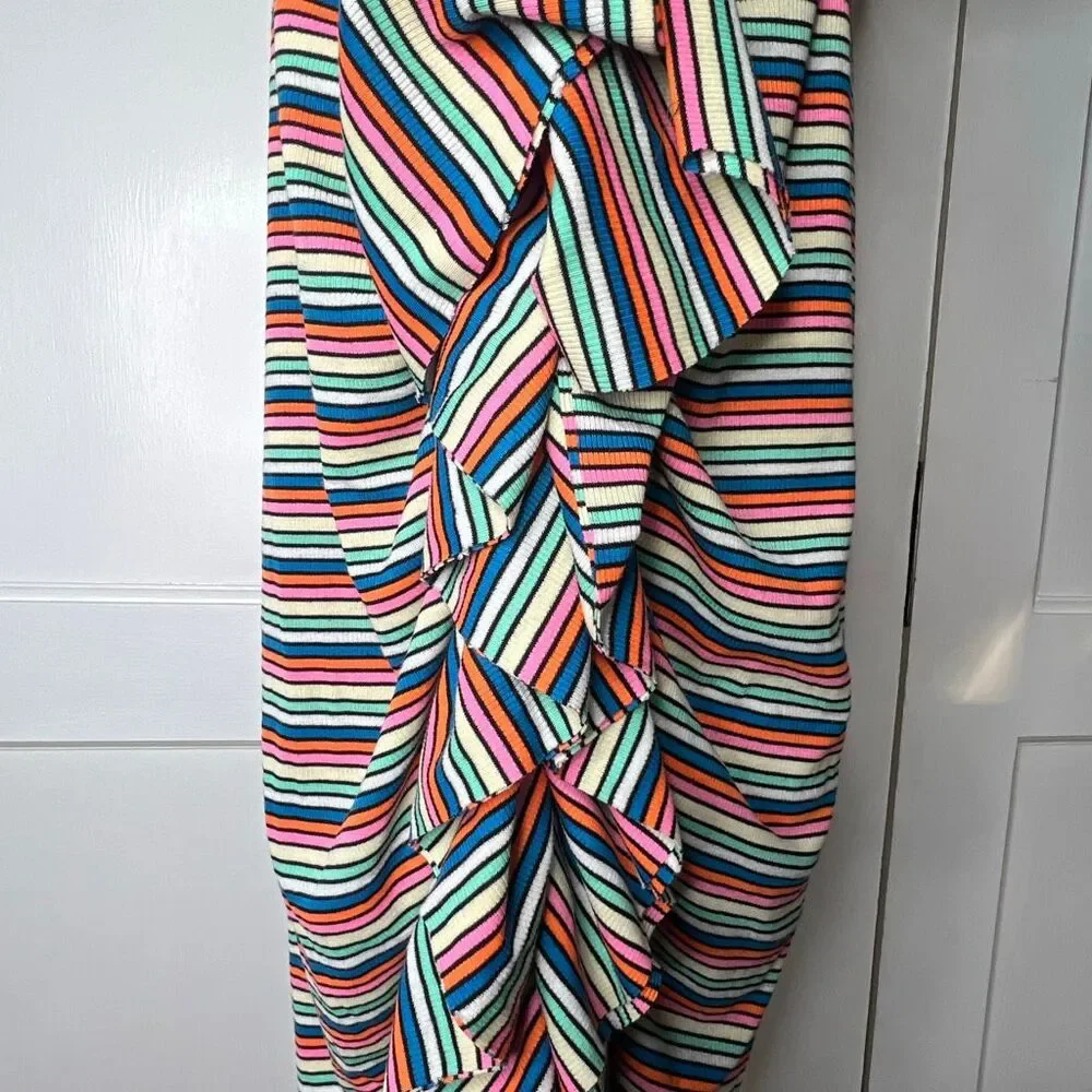 Philthy Ragz Striped Multi-Way Ruffle Maxi Dress One Size - Picture 3 of 8